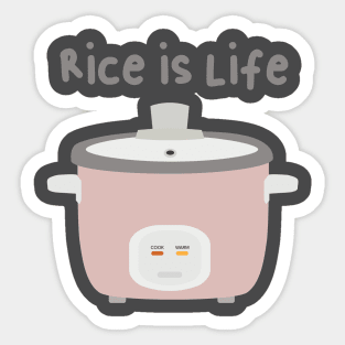 Rice is Life Rice Cooker Asian Pun Kitchen Sticker